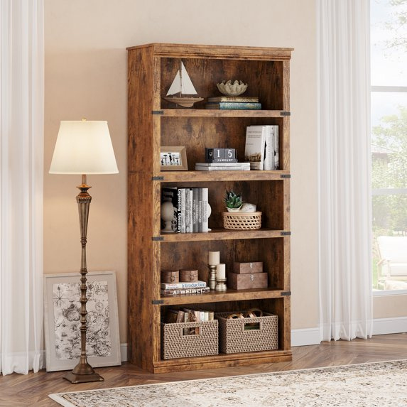 AOILE 5-Tier Farmhouse Bookshelf