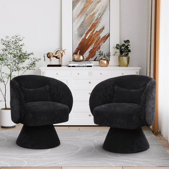 Ouyessir Swivel Barrel Chair Set of 2