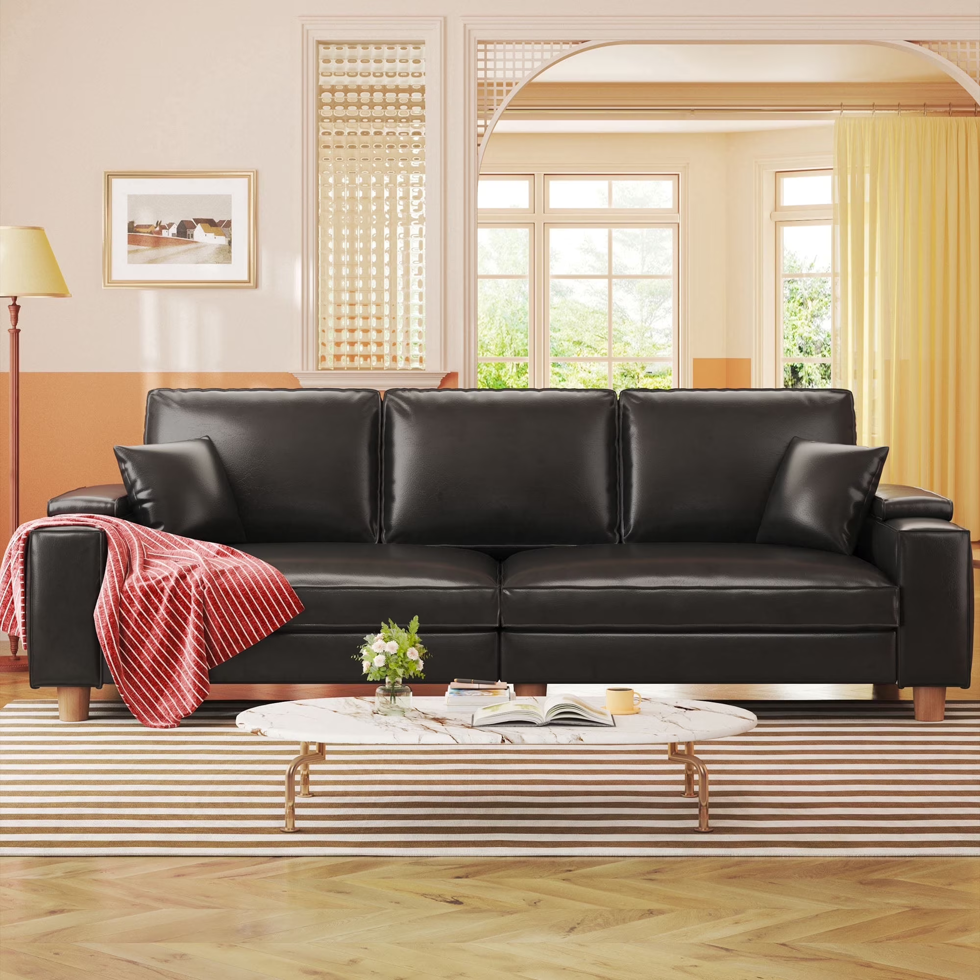 Super Large PU Leather Sofa
